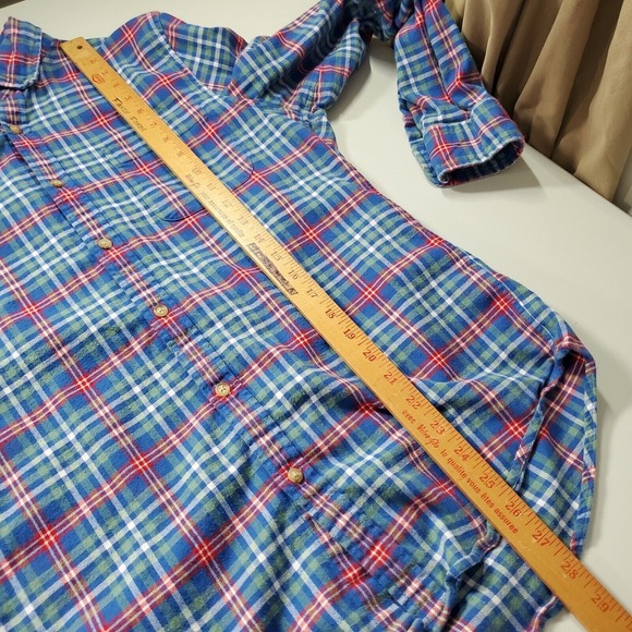 Vineyard Vines‎ Men Plaid Flannel Shirt Size Medium Slim Fit Whale Logo Preppy - Picture 9 of 10